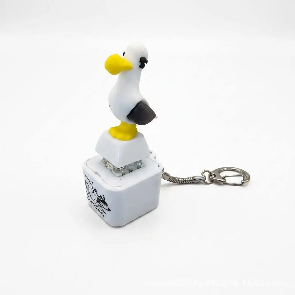 *2006Seagull Mine Keychain, USB Clicky Keyboard Fidget Button, LED Sound Keychain***
