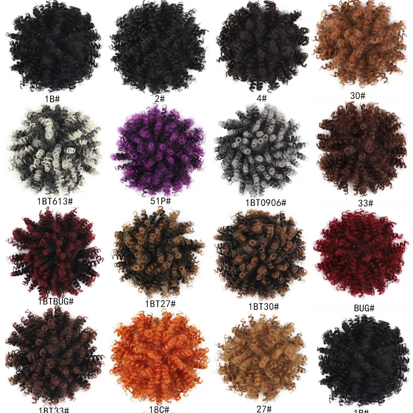 Jeedou الأفريقية مجعد دونات Chignon كعكة الشعر Scrunchie التفاف الأفرو نفخة الأسود الاصطناعية هيربيسي للنساء الاستخدام اليومي