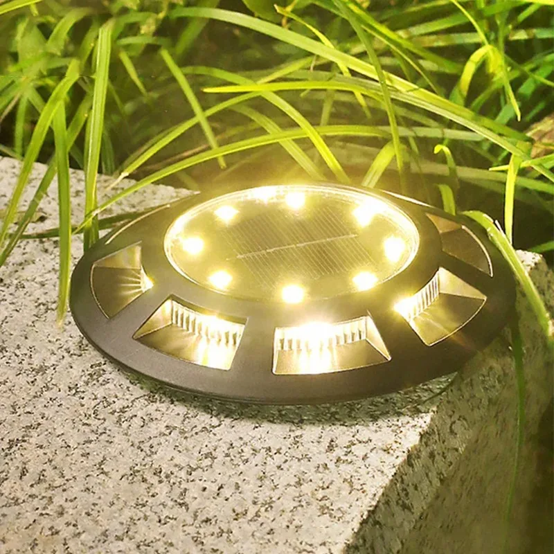 New Outdoor Solar Ground Light IP65 Waterproof 16LED for Garden Pathway Underground Yard Lawn Landscape Decoration
