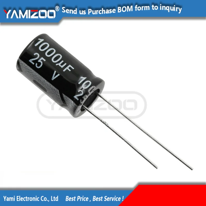 10PCS Aluminum Electrolytic Capacitor 1000 Uf 25v Size 10*17mm 25 V / 1000 UF Electrolytic Capacitor 1000UF 25V