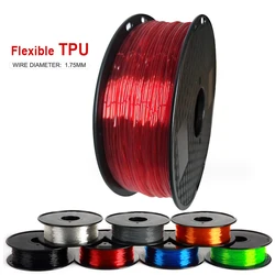 Filamento elástico Flexible de TPU para impresora 3D, rollo de Material de goma Flexible de 1,75mm, 500g, 250g, rojo, negro, azul