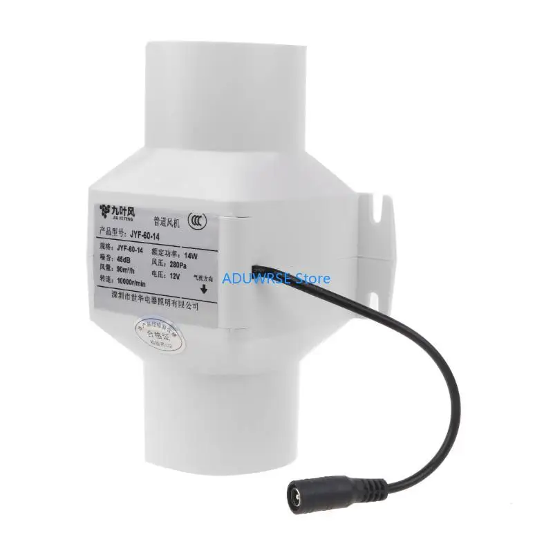 

Q6PE 60mm Exhaust Fan Home Inline Pipe Duct Fan For Bathroom Extractor Ventilation Kitchen Toilet Wall Air Clean Ventilator