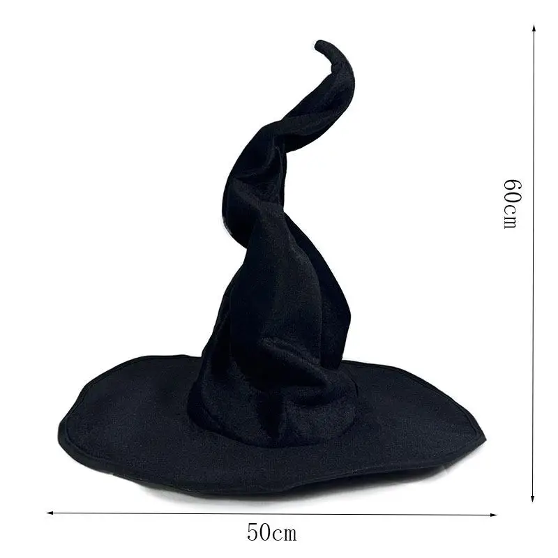 

Новая шляпа для Хэллоуина: черная бархатная шляпа ведьмы в традиционном китайском стиле для вечеринок, фестивалей и косплея, женская шляпа ведьмы с полуюбкой