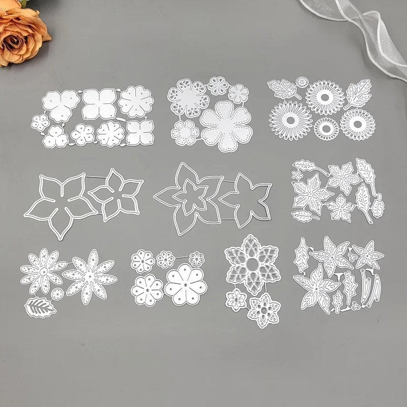 Various Flowers Metal Cutting Dies for Scrapbooking DIY Album Educational Embossing Greeting Card Flower Die Cut 2023 New