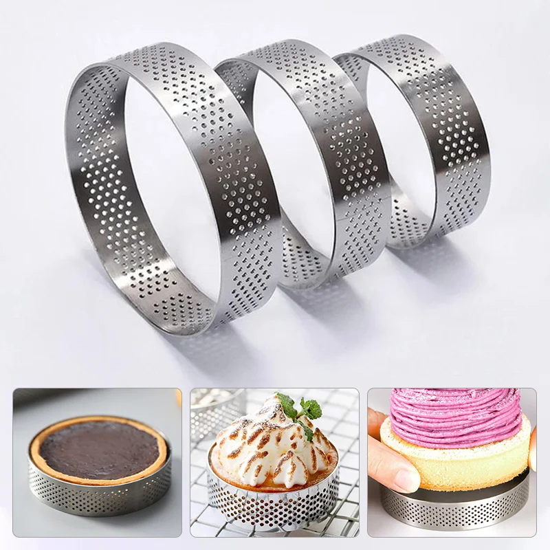 Round Stainless Steel Biscuit Mold Tart Mould Dumpling Skin Cutting Mold Diy Pastry Cake Baking Tools Kitchen Baking Gadget