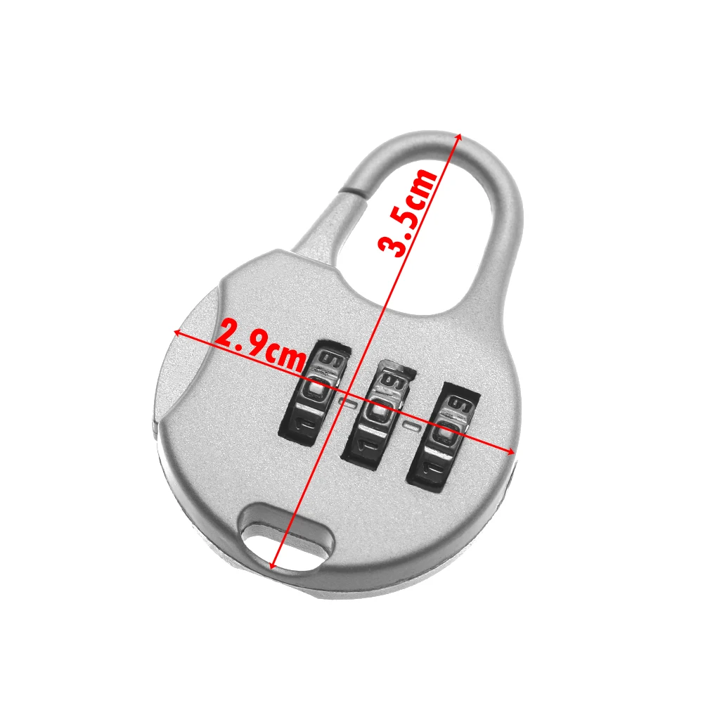 Metal Mini 3 Digit Dial Password Lock Combination Code Padlock Travel Suitcase Diary Protector Security Tool Locker Case Supply