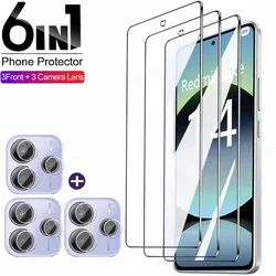 3+3 HD Tempered Glass For Xiaomi Redmi Note 14 Screen Lens Protector Redmi Note 12 11 10 8T 9S 10S 11S 12S 13 Pro Plus 5G Glass