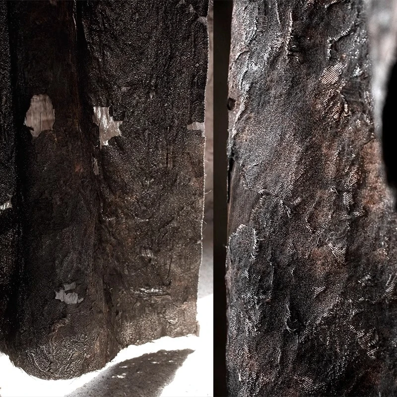 

Distressed Dark Brown Cutout 3D Texture Fabric Gothic Punk Lightweight Structured Designer Apparel Material DIY Craft Supplies