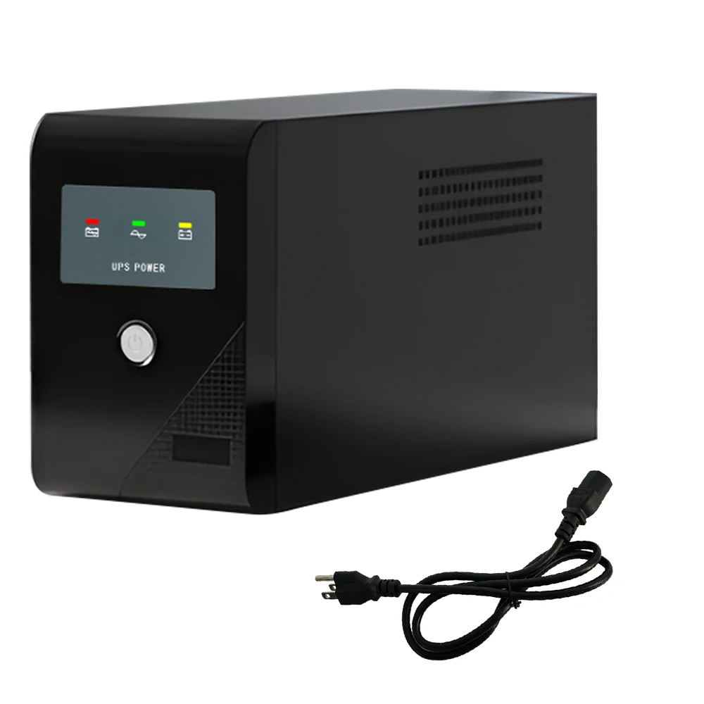 

Backup UPS Power Supply 600VA 360W 120V Battery Backup Power with 3 Outlets Simulated Sine Wave for Home and Office
