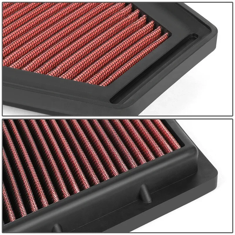 For 2012-2019 Porsche 911 3.4/3.8L 2x Reusable High Flow Drop In Air Filter Red