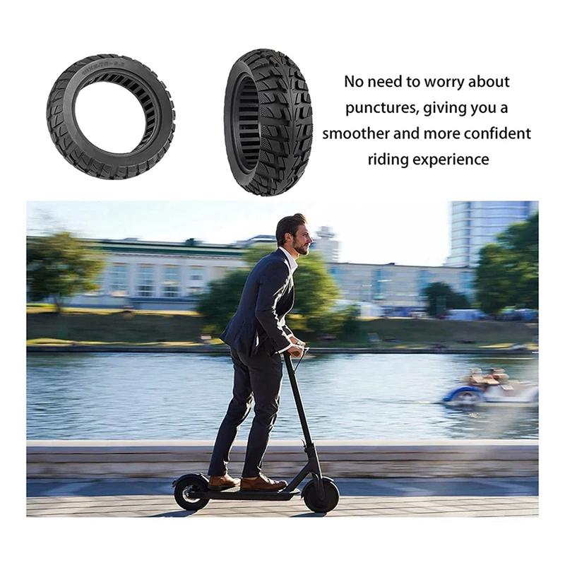 2X 10Inch Electric Scooter Solid Tire, 10X2.70-6.5 70/65-6.5 Tires, Off-Road Wear-Resistant Scooter Tubeless Tire, 1