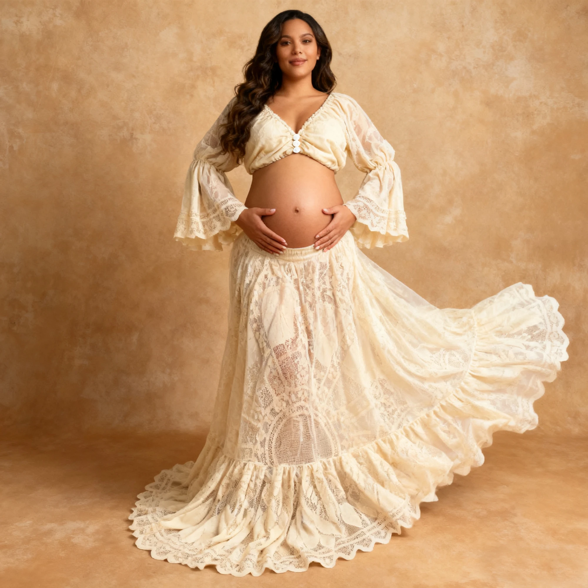 

Don & Judy детское платье с вышивкой для женщин, праздничная свадебная одежда, платья с длинными рукавами и v-образным вырезом для беременных женщин