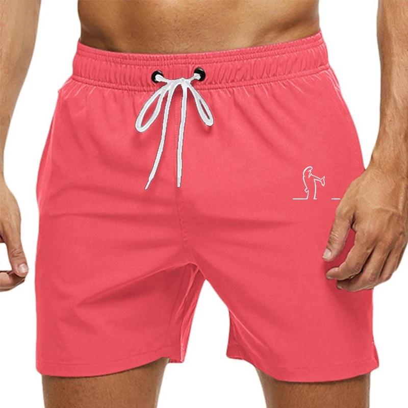 Men\'s Swim Trunks Beach Shorts Drawstring with Mesh Lining Elastic Waist Plain Breathable Soft Casual Daily Streetwear