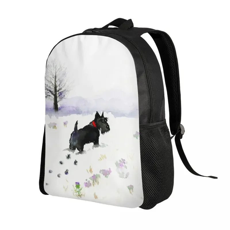 Scottie Dog Waiting For A Friend zaino da viaggio uomo donna School Computer Bookbag Scottish Terrier College Student Daypack Bags