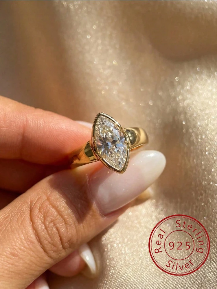 

Великолепное модное кольцо из стерлингового серебра 925 пробы с цирконием для женщин, роскошное высококачественное ювелирное изделие для помолвки и свадьбы