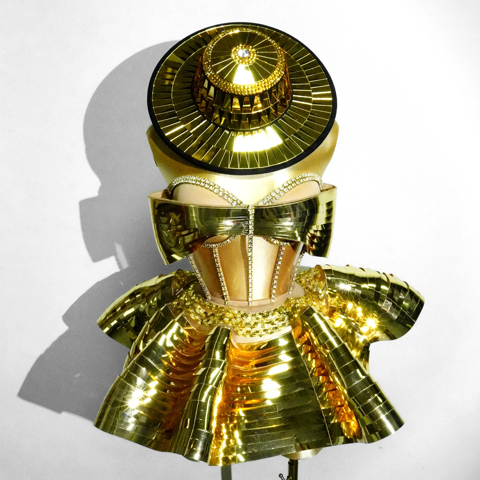 Błyszczący Złoty Strój Sceniczny z Diamentami, Zestaw na Występy, Imprezy Urodzinowe w Klubie Nocnym, dla Piosenkarzy, Drag Queen, Kostium Taneczny