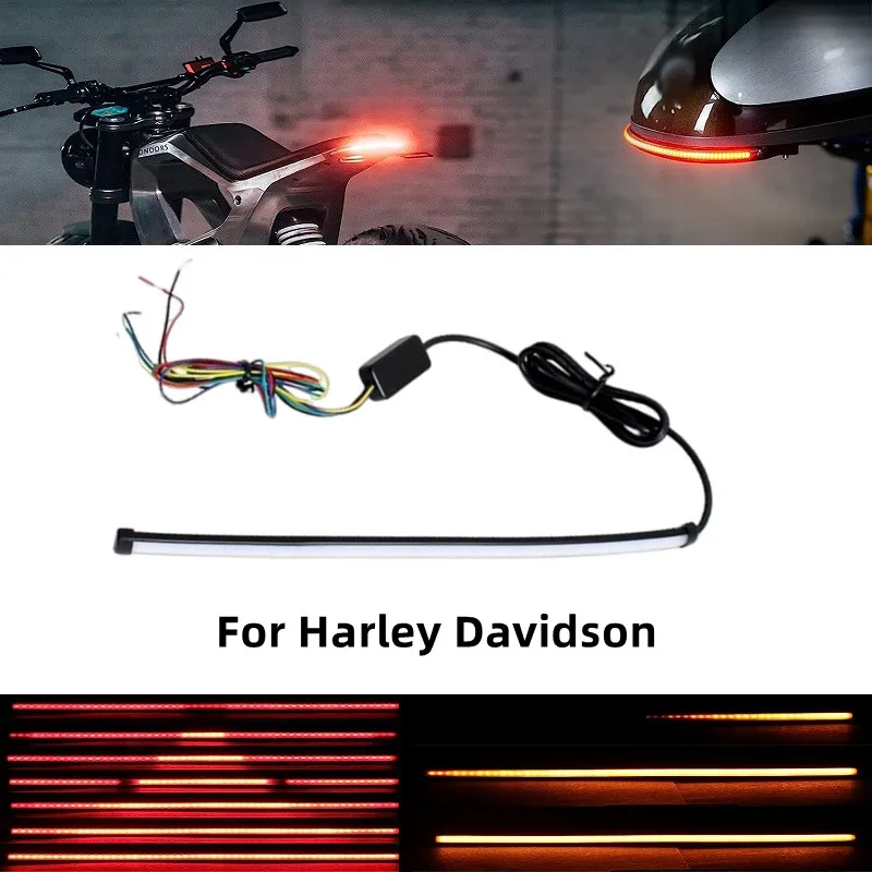 

Motorcycle Light Bar Strip Tail Brake Stop Flowing Water Turn Signal Light Integrated SMD Red Amber Color For Harley Davidson