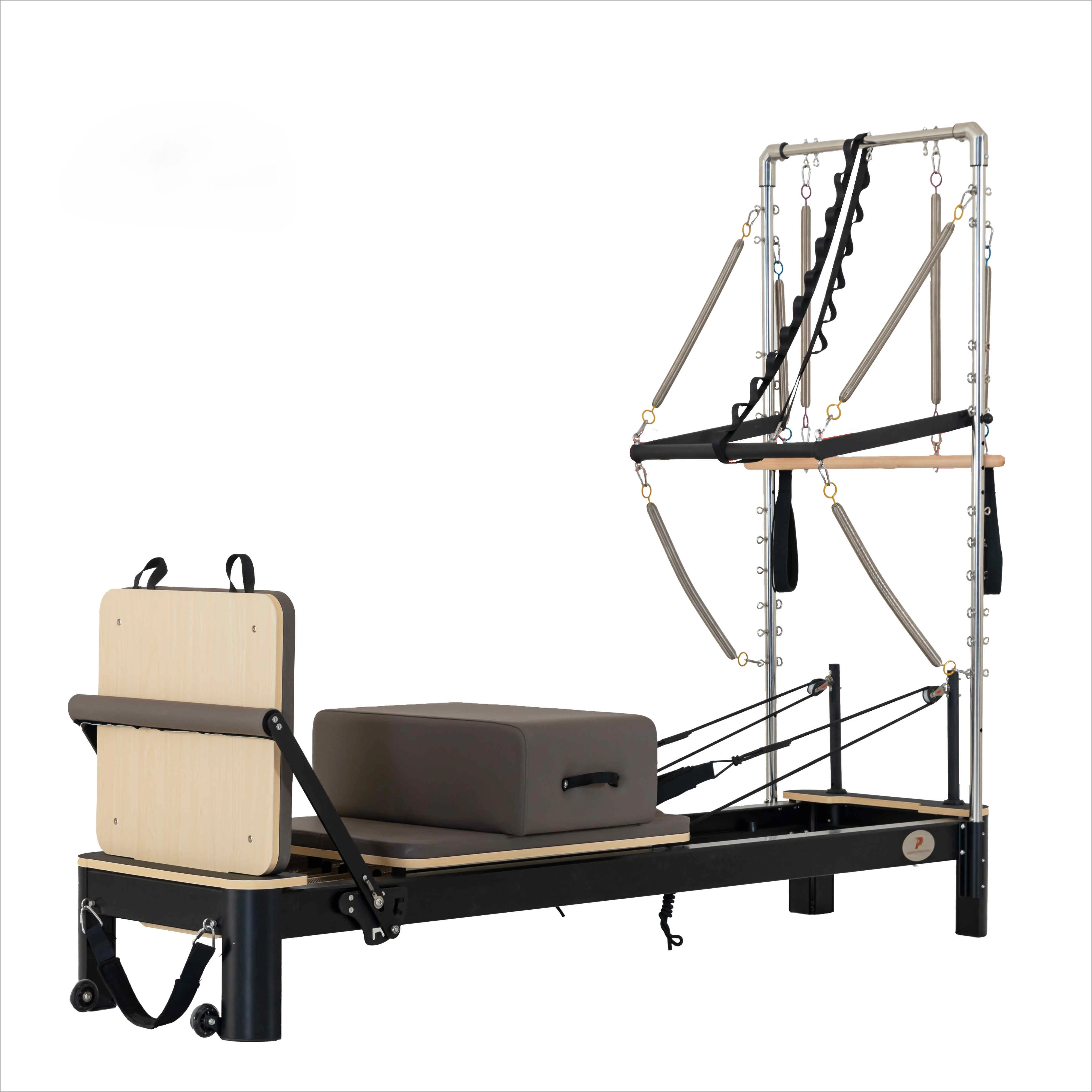 

Reformer with Tower Studio Half Trapeze Pilates Reformer White Black Aluminum Reformer with Tower