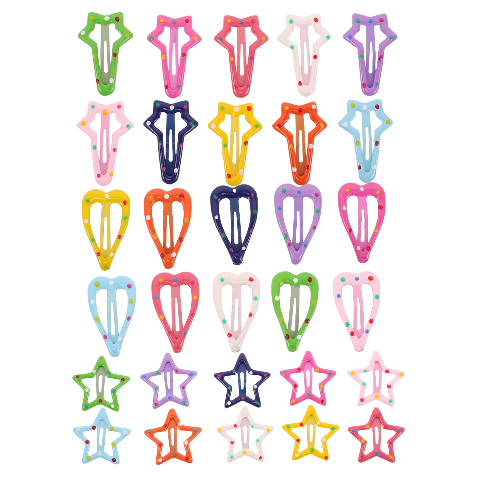 

30Pcs Kids Hair Clips Kawaii Star Shaped Snap Barrettes Comfortable Small Hair Accessories for Baby Girls Women Daily Styling