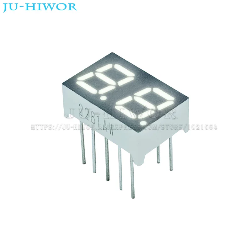 10pcs 0.28 Inch 10Pins 2281AW 2281BW 2 Digits Bits 7 Segment White LED Digital Display Digitron Common Anode Cathode C-C C-A