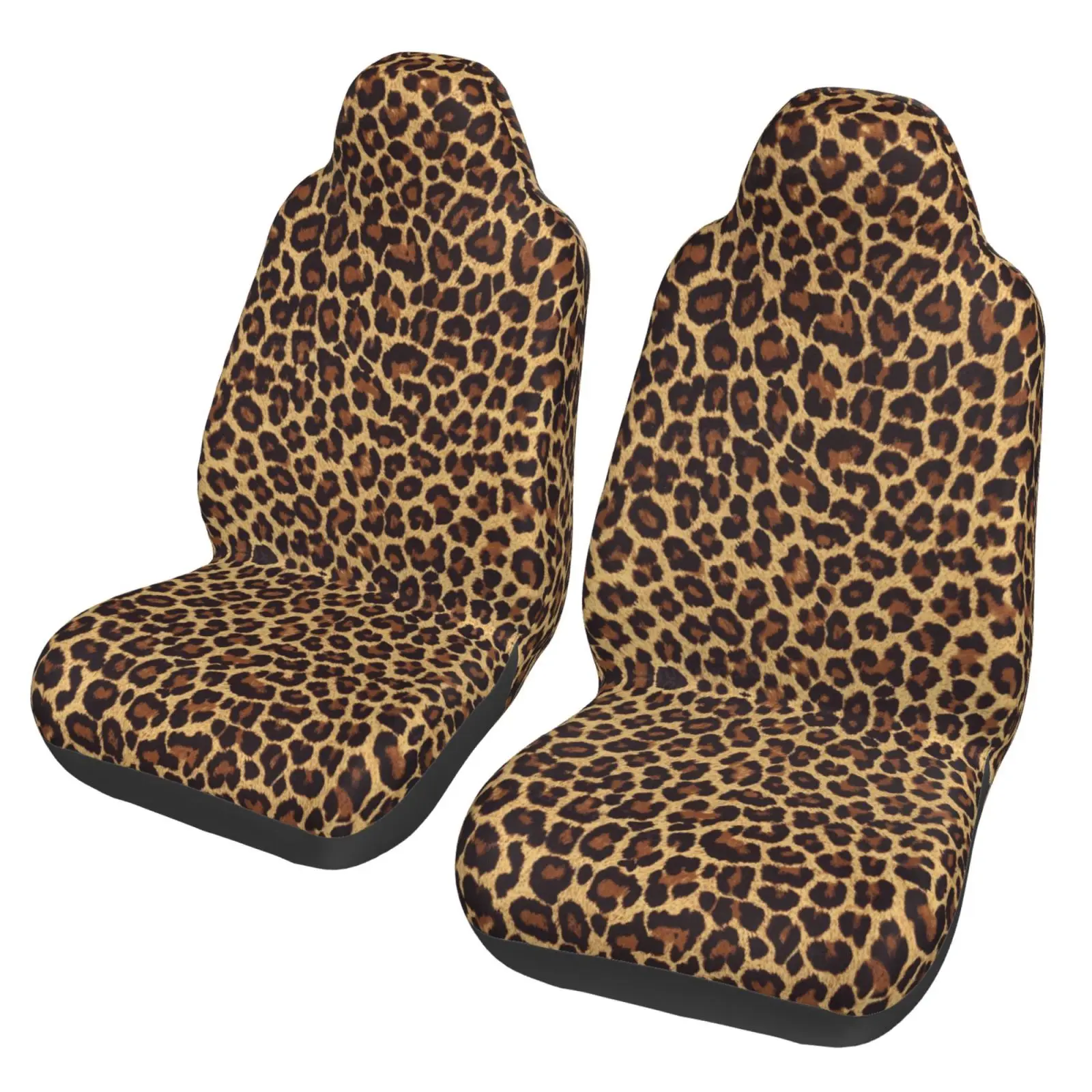 Cheetah Wild Striped Animal Print Car Seat Covers Set 2 Pcs Elastic Auto Interior Car Accessories Protectors Non-Slip Auto Cove