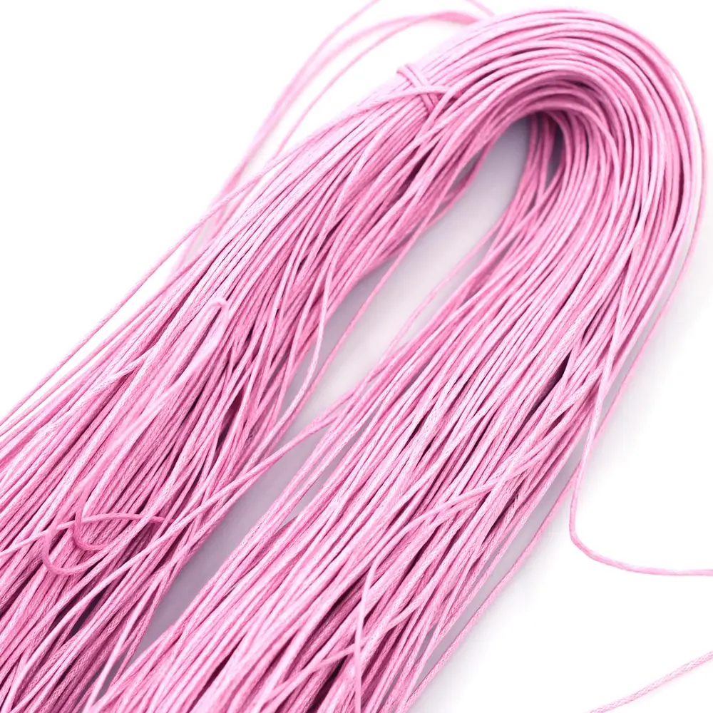 

5 рулонов (5x80 м) оптовой вощеной хлопковой веревки розового цвета для изготовления украшений своими руками, 1 мм