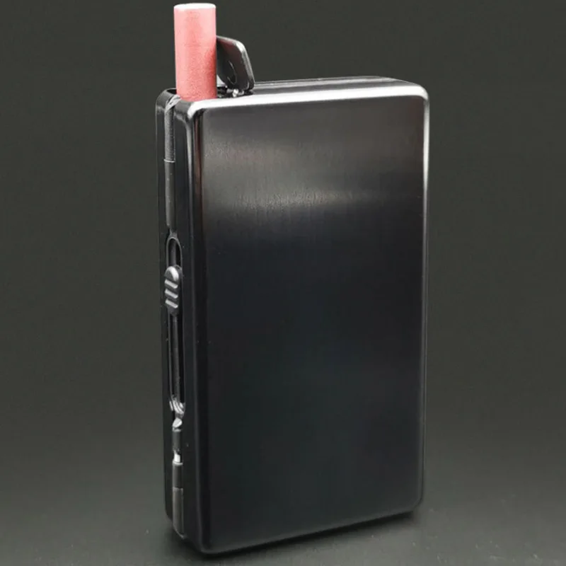 Unique 10 Sticks Aluminum Alloy Automatic Cigarette Case Portable Pocket Cigaret Pack 10 Cigarette Boxes Women Smoker Gift