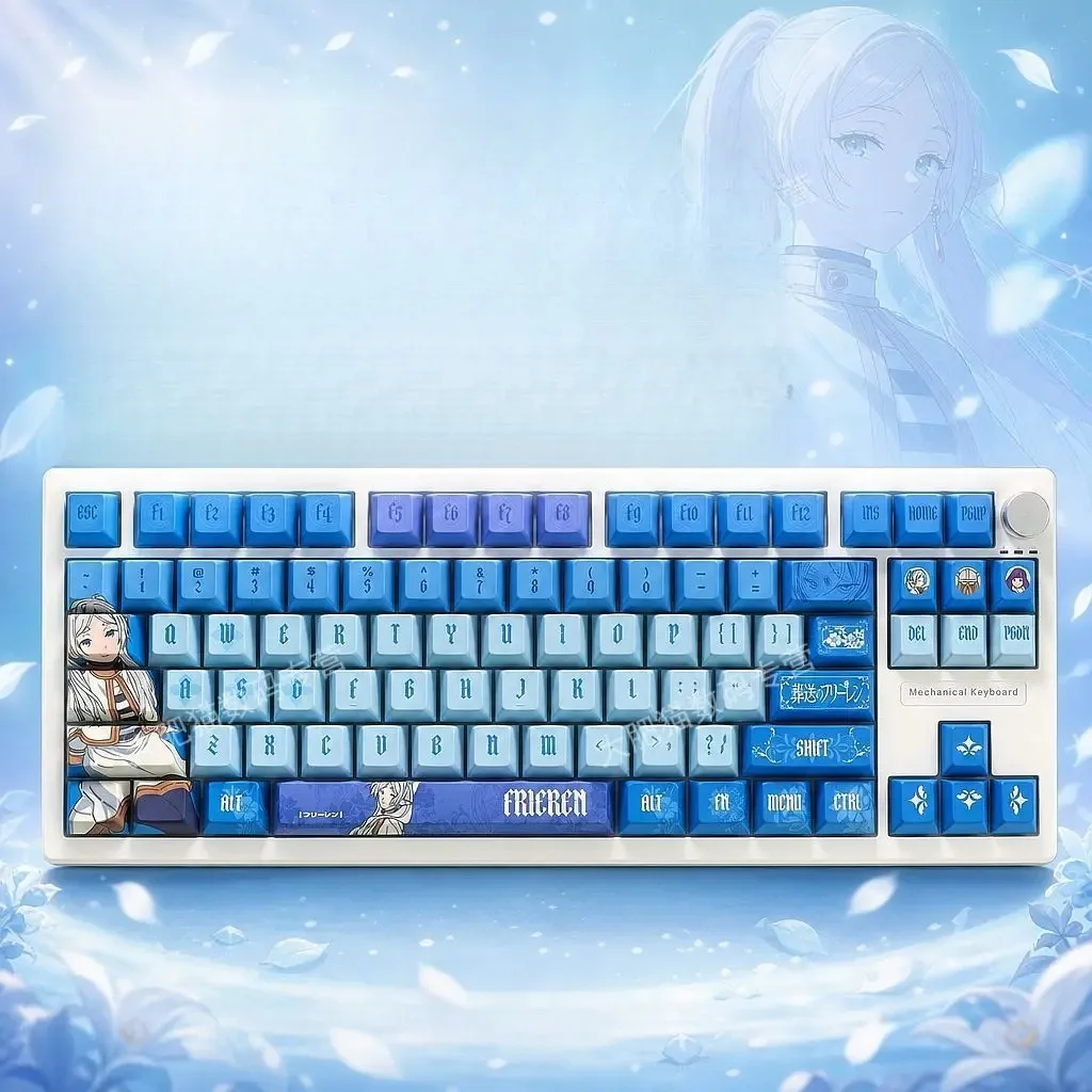 Frieren 5-Sided Dye-Sublimation PBT Keycaps Cherry Profile for Wooting ROG Yemo Mechanical Keyboards