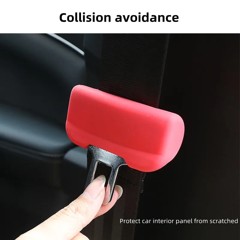 For Ford Mustang Mach-E Seat Belt Buckle Cover Soft Silicone Anti-scratch Collision Avoidance Car Safety Belt Clip Protector