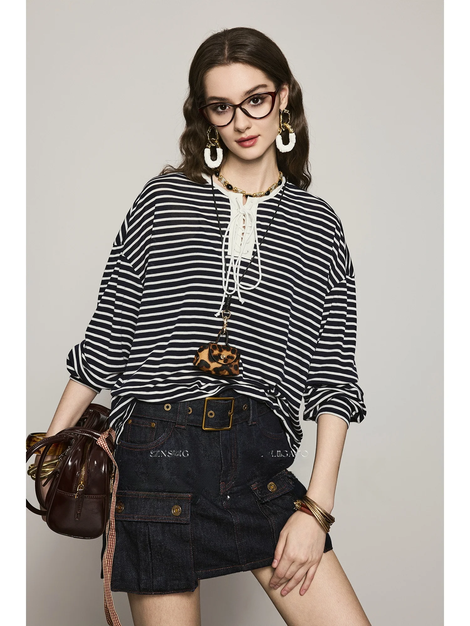 

Удобный женский топ Annaspeak Cleanfit из шерсти и лиоцелла с длинным рукавом, базовый, приталенный, в полоску, с эффектом тай-дай