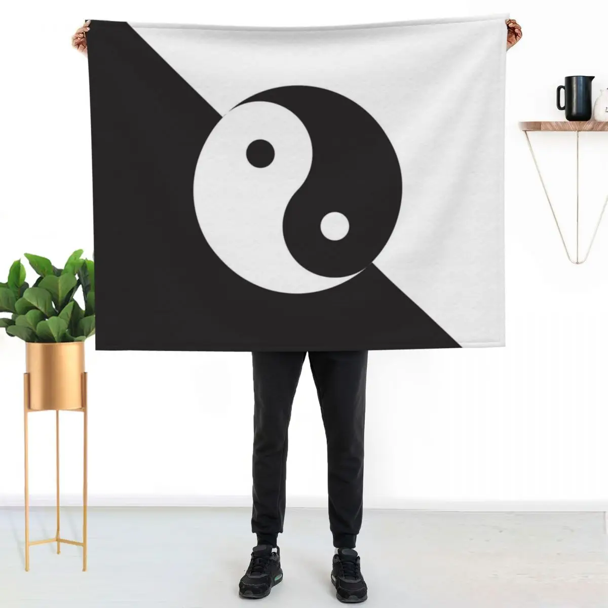 Yin Yang symbol Throw Blanket Soft Big Summer Beddings wednesday Winter beds Plaid on the sofa Thins Blankets
