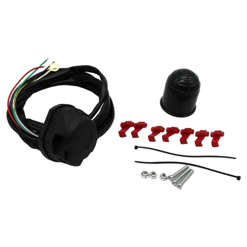 12V 7-Way Trailer Plug Cord Wiring Harness 5 Feet Cable Accessories Premium Replaces