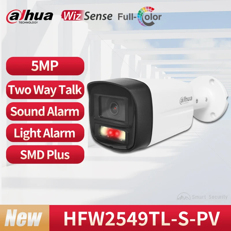 Dahua MultiLang 4MP 5MP Full Color IP Camera Outdoor Smart Sound Light Alarm Monitor Two-way Talk PoE SMD 2K IPC HFW2449TL-S-PV