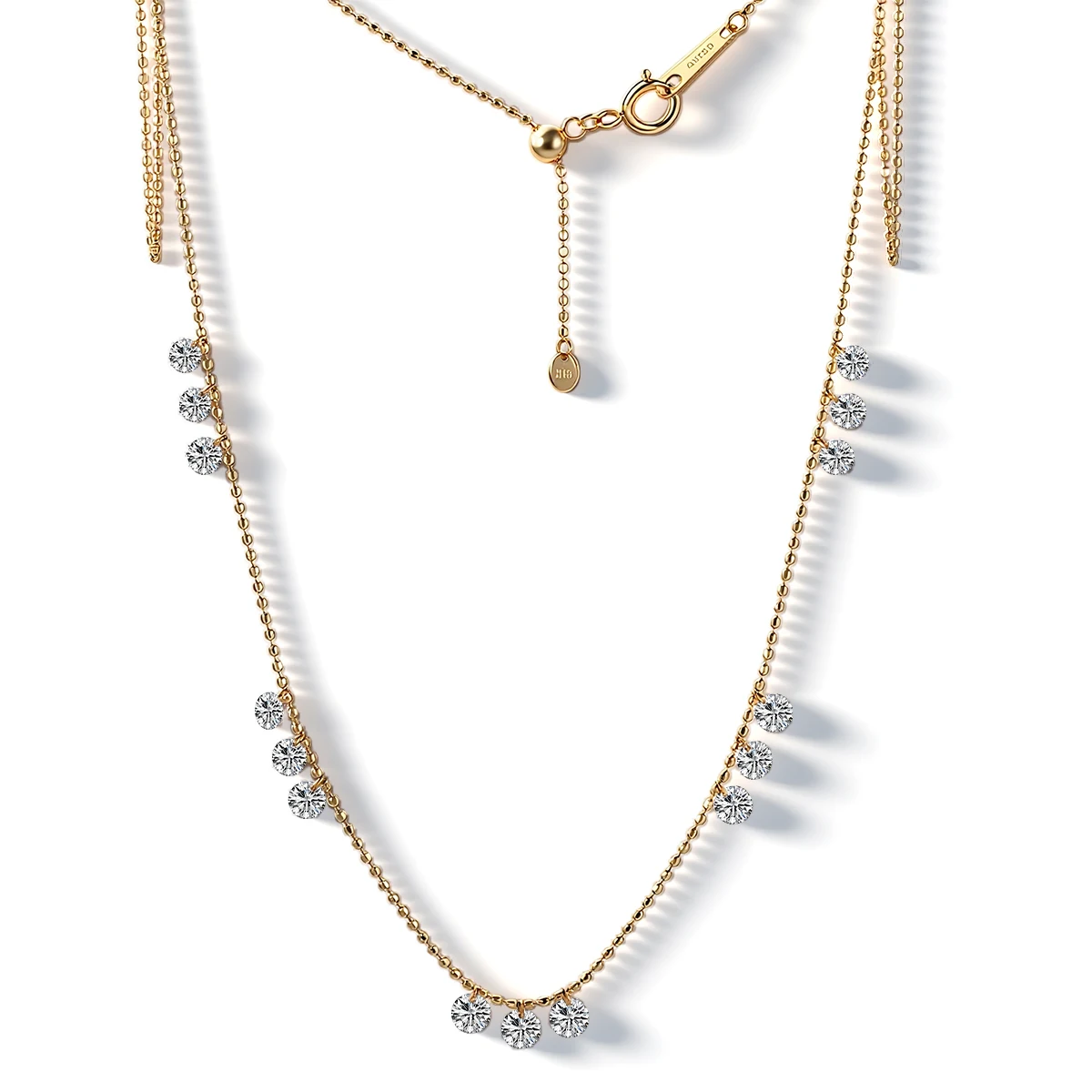 

Provence 18K Solid Gold Necklace With DEF VS Round Lab Diamonds For Women Craftsmanship Elegant Necklace Gift Party Wedding