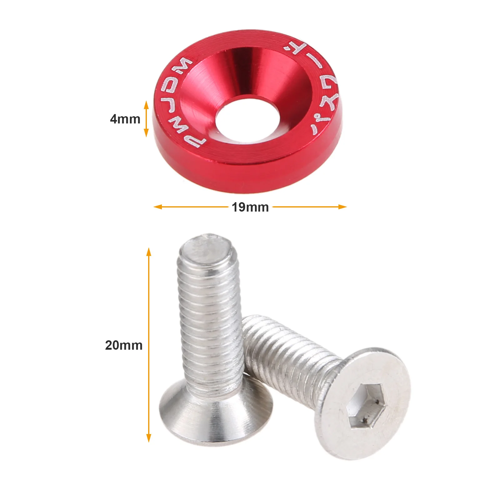 Bulloni rondelle a vite per parafango in alluminio anodizzato M6 per paraurti del faro del parafango dell\'automobile elementi di fissaggio