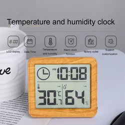 3.22inch Large LCD Digital Indoor Thermometer Hygrometer Room Living Room Decoration Electronic Clock Fashion Office Desk Clock