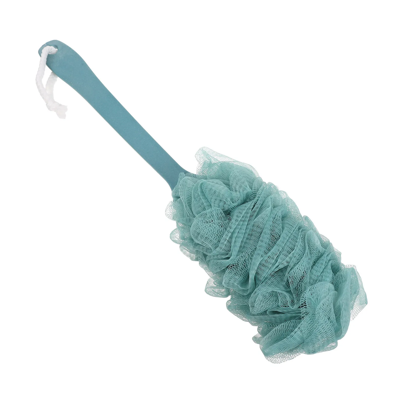 

Long Handle Bath Brush Blue Gauze Shower Scrubber Lightweight Exfoliating Sponge For Back Cleansing Anti-Slip Bathing Tool