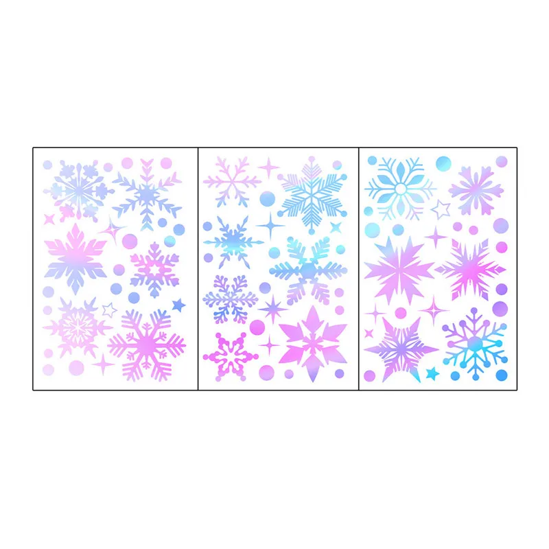 Colorful Luminous Snowflakes Wall Sticker Christmas Glass Window Home Decoration Decals Glow In The Dark  Festival Mural Decor