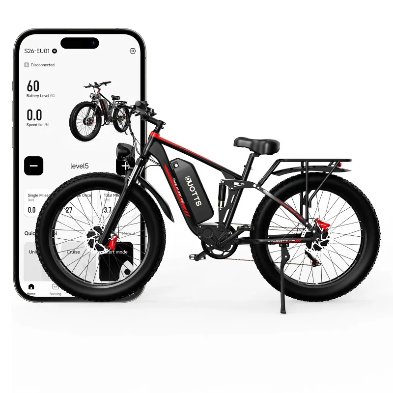 

Mountain Electric Bicycle with Dual Shock Absorber and 20AH Large Battery