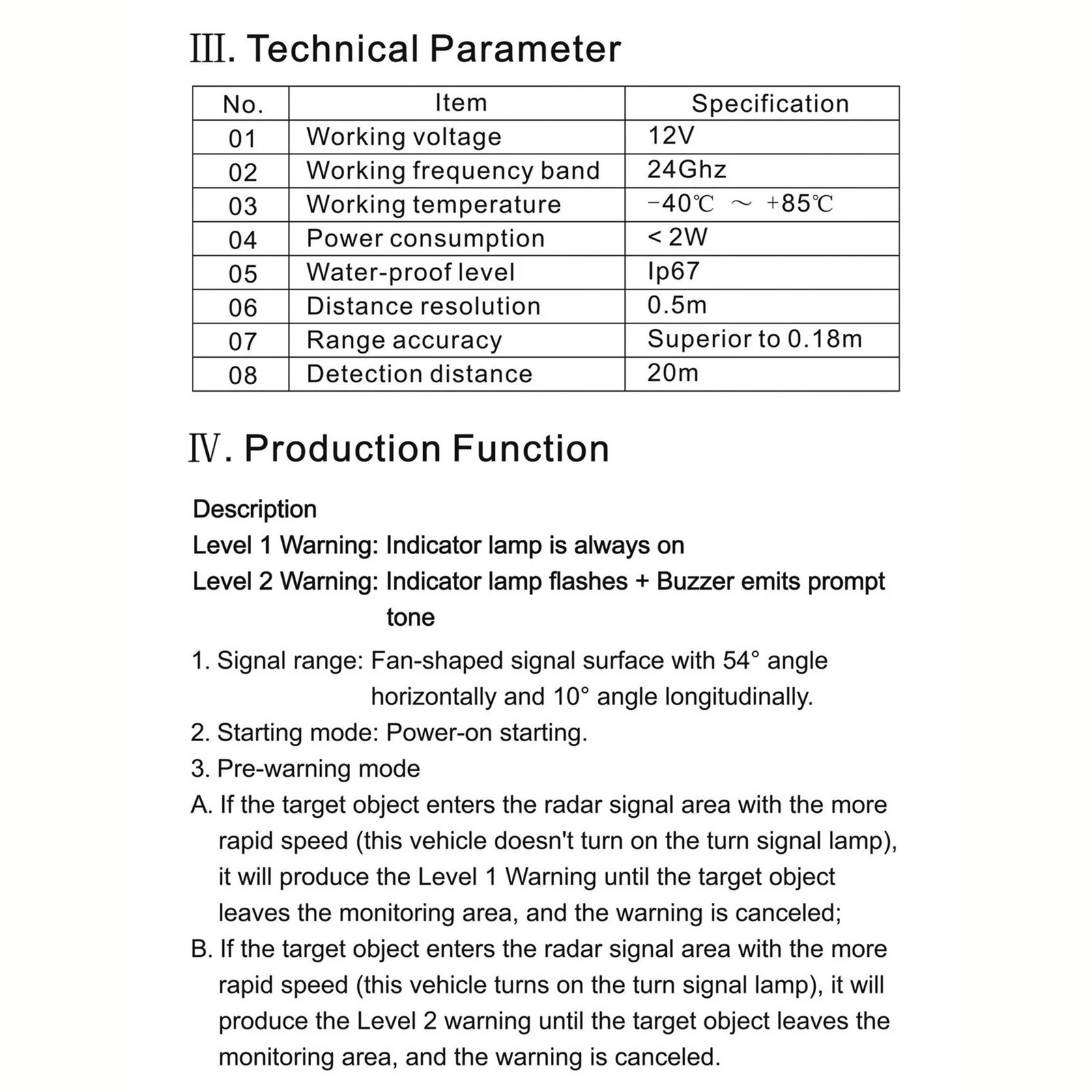 24GHz Millimeterwellen-Radar BSD Totwinkel-Erkennungssystem Sicherheitsfahrassistent 30M Spurwechsel-Sicherheitsassistent DOW RCTA – Detail 24
