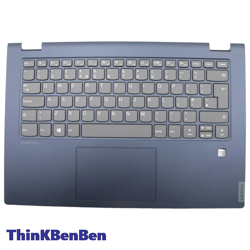 UK English Keyboard With Blue Plastic Upper Case Palmrest FPR Hole Shell Cover For Lenovo C340-14 Flex-14 API IML IWL 5CB0U42374