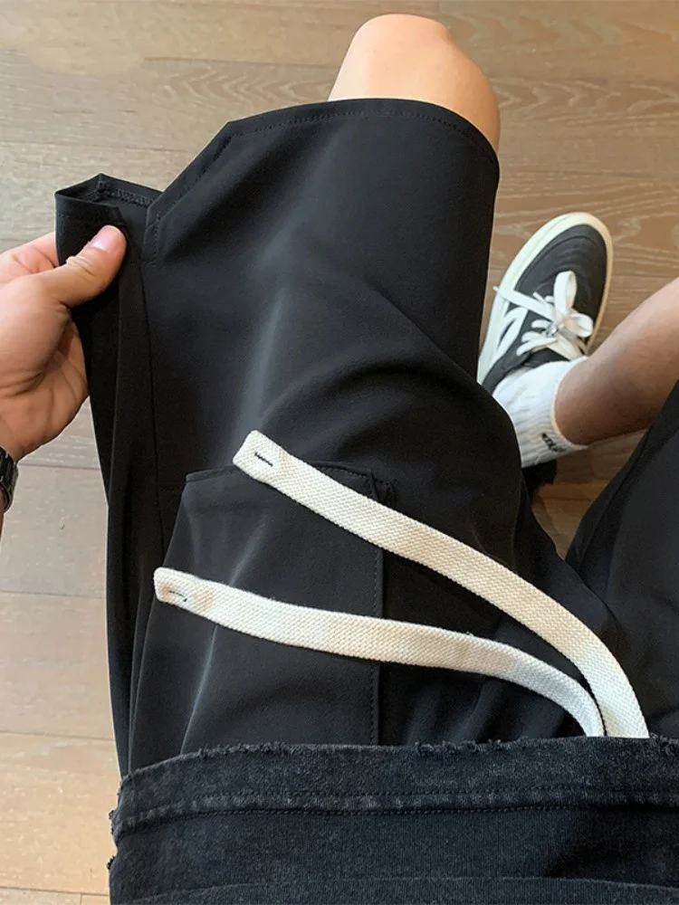 

Мужские летние шорты из ледяного шелка, тонкие, свободные, повседневные, спортивные, прямого кроя, со средней посадкой, модные, охлаждающие, тонкие, размер M