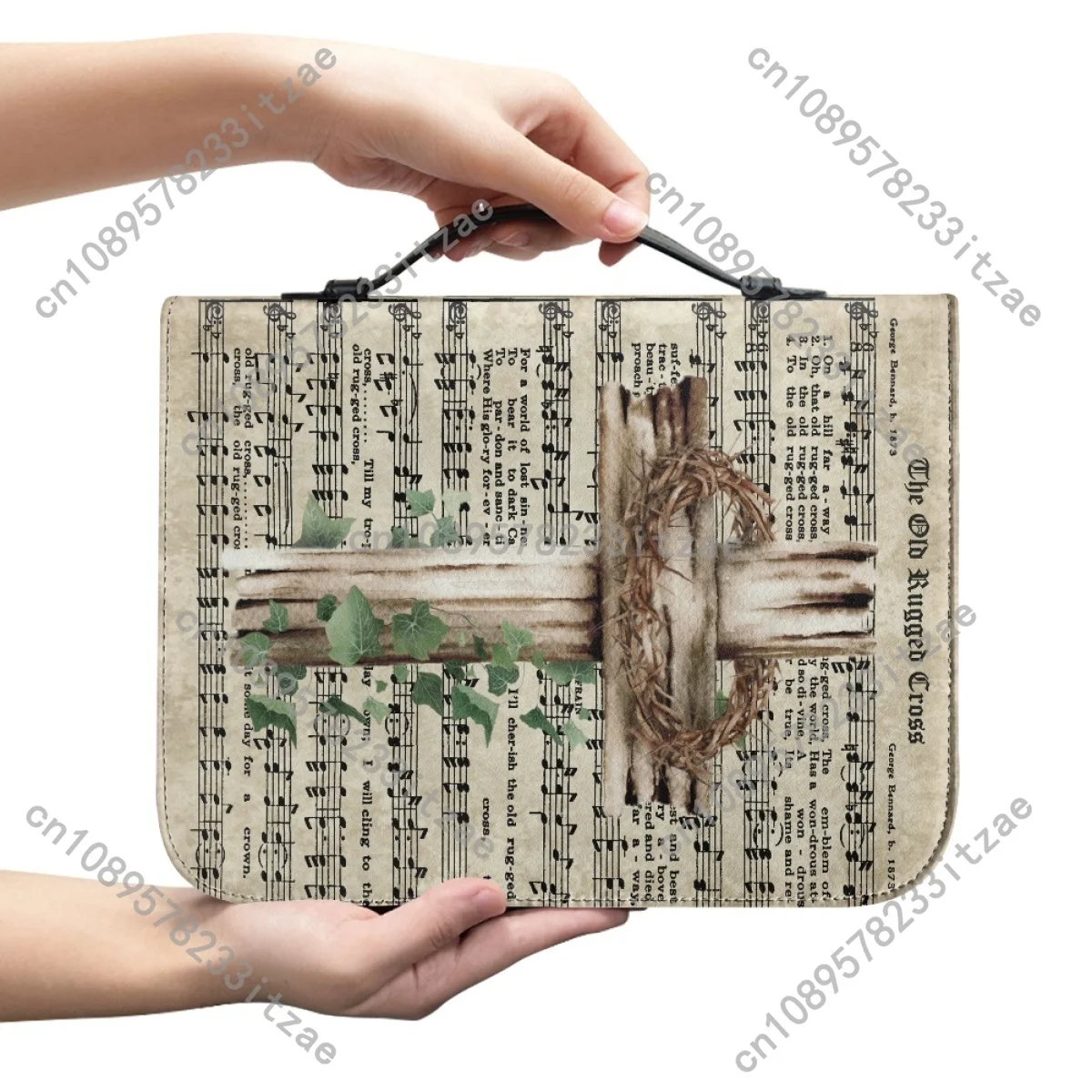 حقائب تخزين الكتاب المقدس النسائية العملية حقيبة يد جلدية PU سستة مقبض الكتاب المقدس حمل حقيبة مخصصة دراسة كتاب صناديق التخزين المقدسة #2