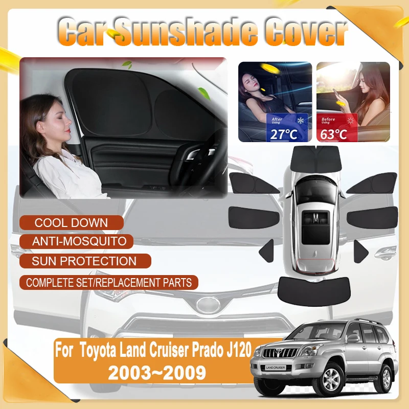 

For Toyota Land Cruiser Prado J120 Accessories LC120 FJ120 2003~2009 Car Window Shading Sun Protector Full Sun Visor Accessories