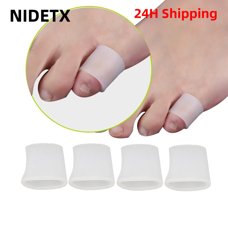 2/4/6/8 Pcs Silicone Gel Foot Finger Little Toe Tube Corns Blisters Bunion Corrector Pain Relief Pinkie Protector Sleeve