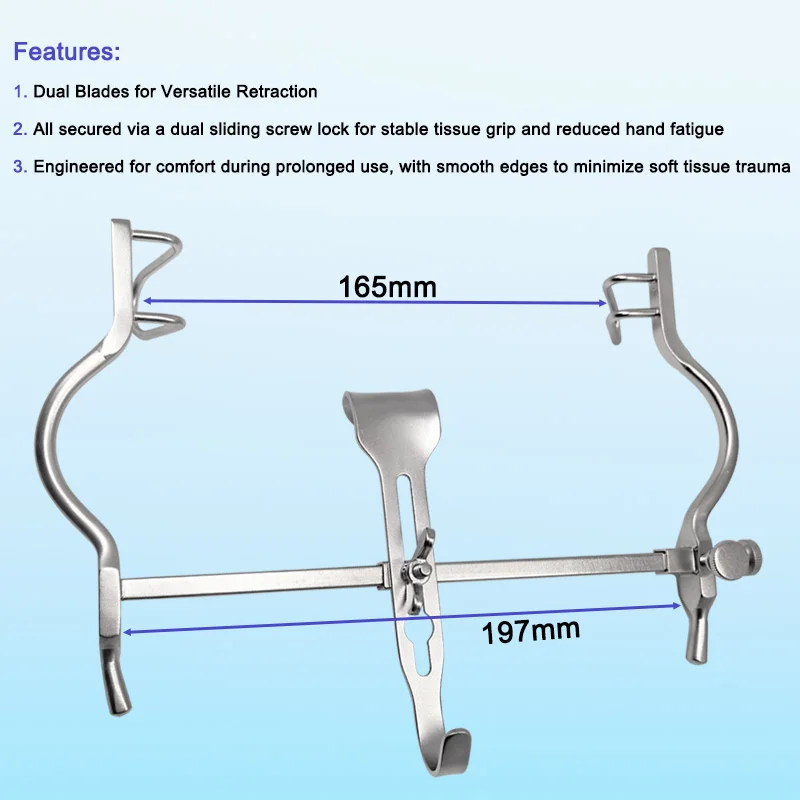 Bumper Retractor Abdominal Retractor Spreader High Quality Stainless Steel Veterinary Pet Skin Surgical Instrument