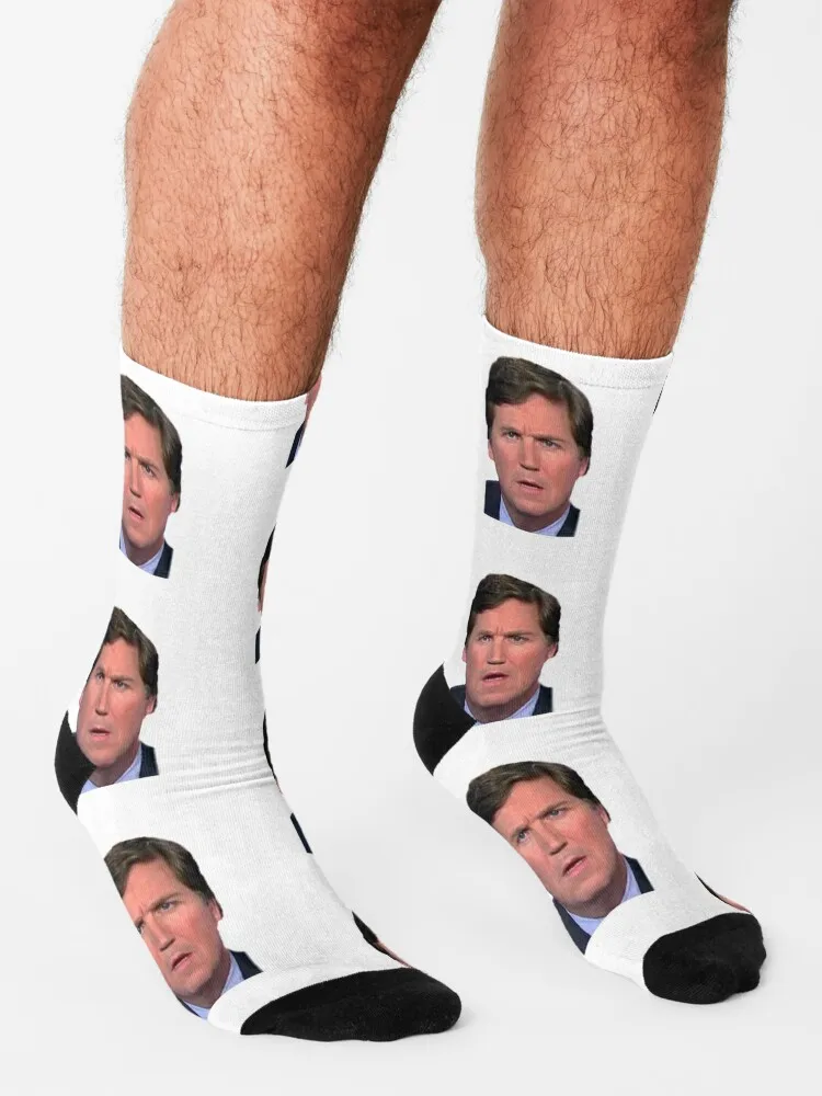 Tucker Carlson’S Bruh Face Socks Black Socks For Women 360° Digital Print Personalized Custom Unisex Adult Teen Youth Socks Art