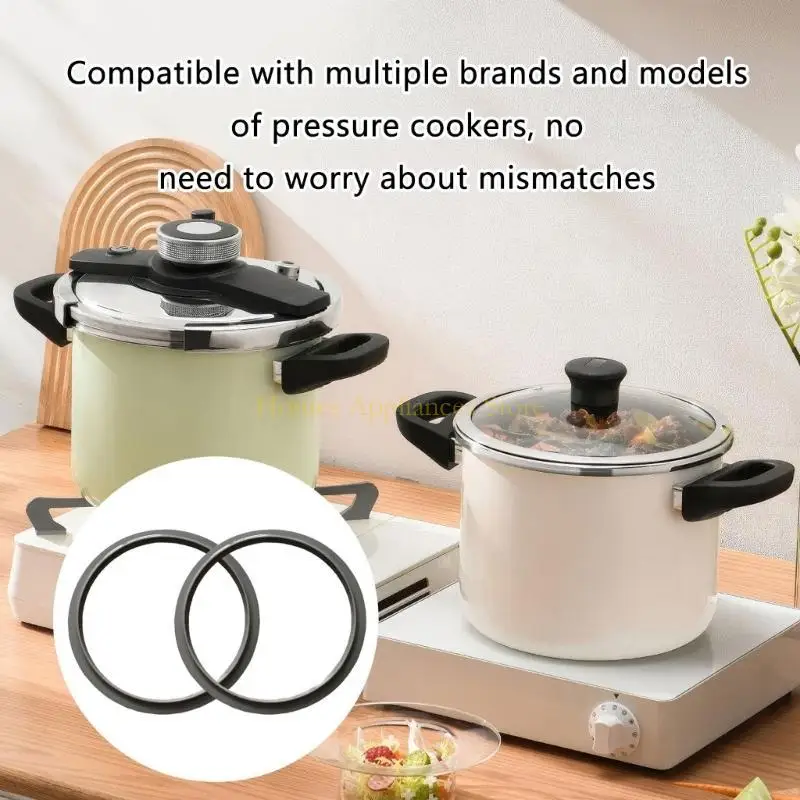 D0AB 2PCS Пищевой класс силиконовой прокладки герметизируют кольца для скороварки, обеспечивающих идеальное уплотнение и