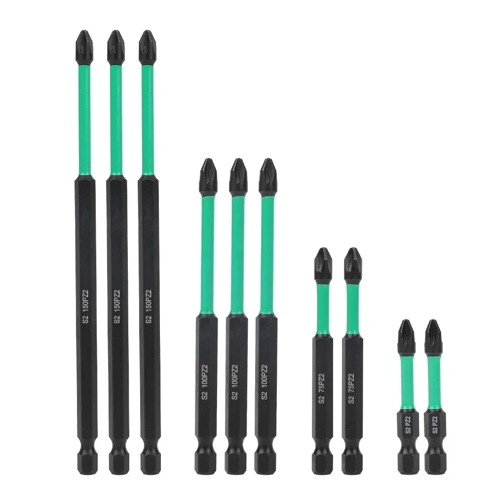 10Pcs PZ2 Magnetic Driver Bits Heavy Duty Long Pozidriv Hex Screwdriver Bit Set Magnetic Driver Bits Heavy Duty Screwdriver Bits image 2