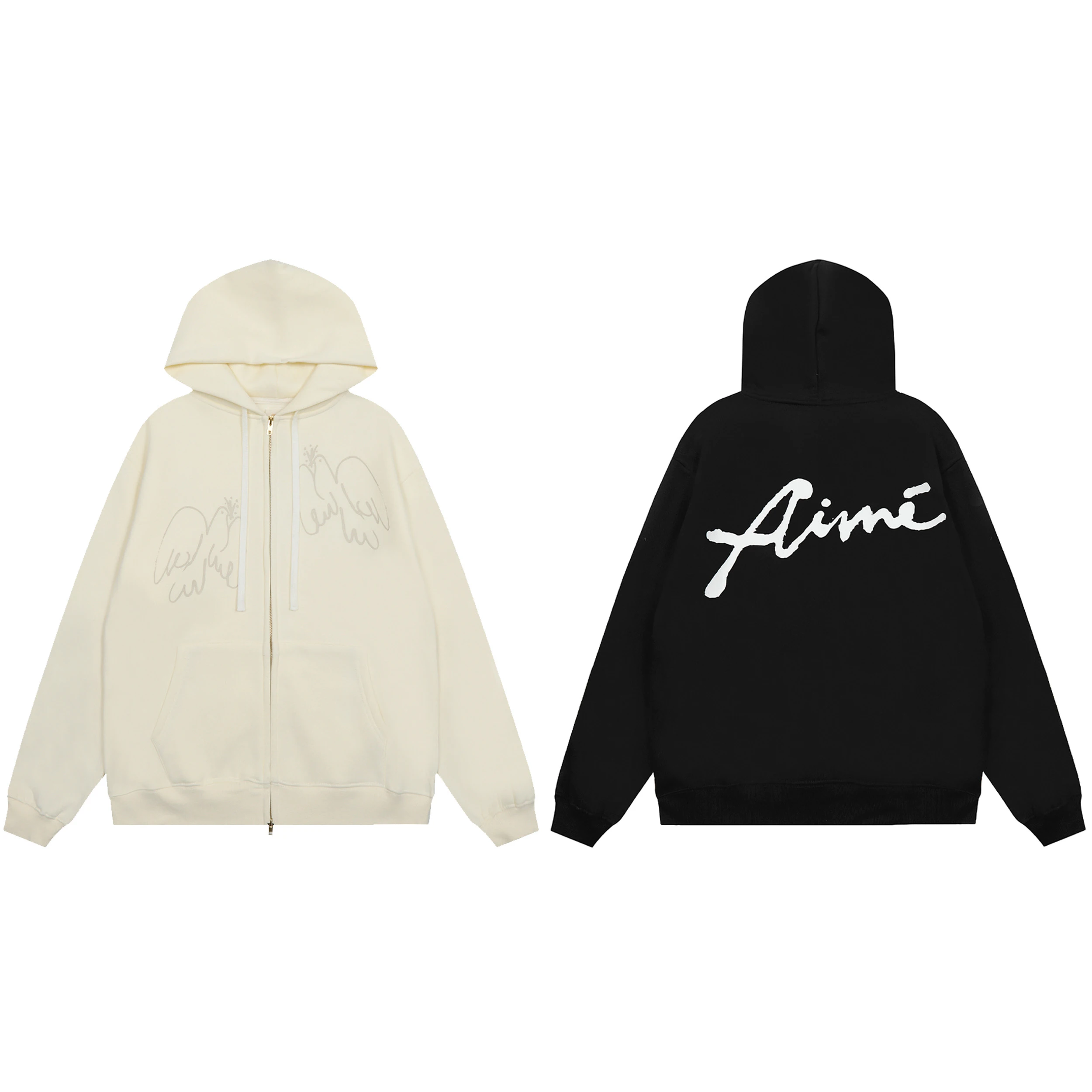 

Новый Sle Bird Letter Print High Street ex Повседневный открытый кардиган с капюшоном Jaet Модный молодежный свободный крой Антибактериальный